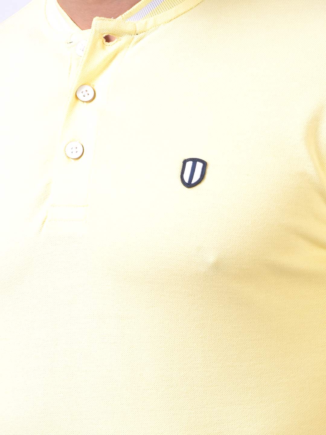 Numero Uno Men Yellow Henley Neck Regular Fit T-Shirt